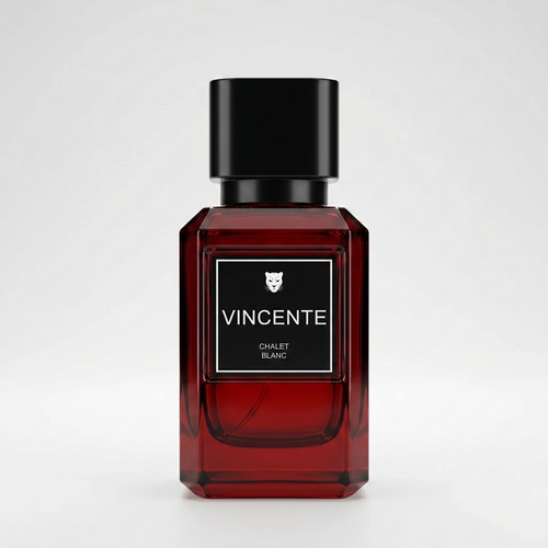 Vincente Chalet Blanc Eau de Parfum 50 мл – червен флакон на бял фон