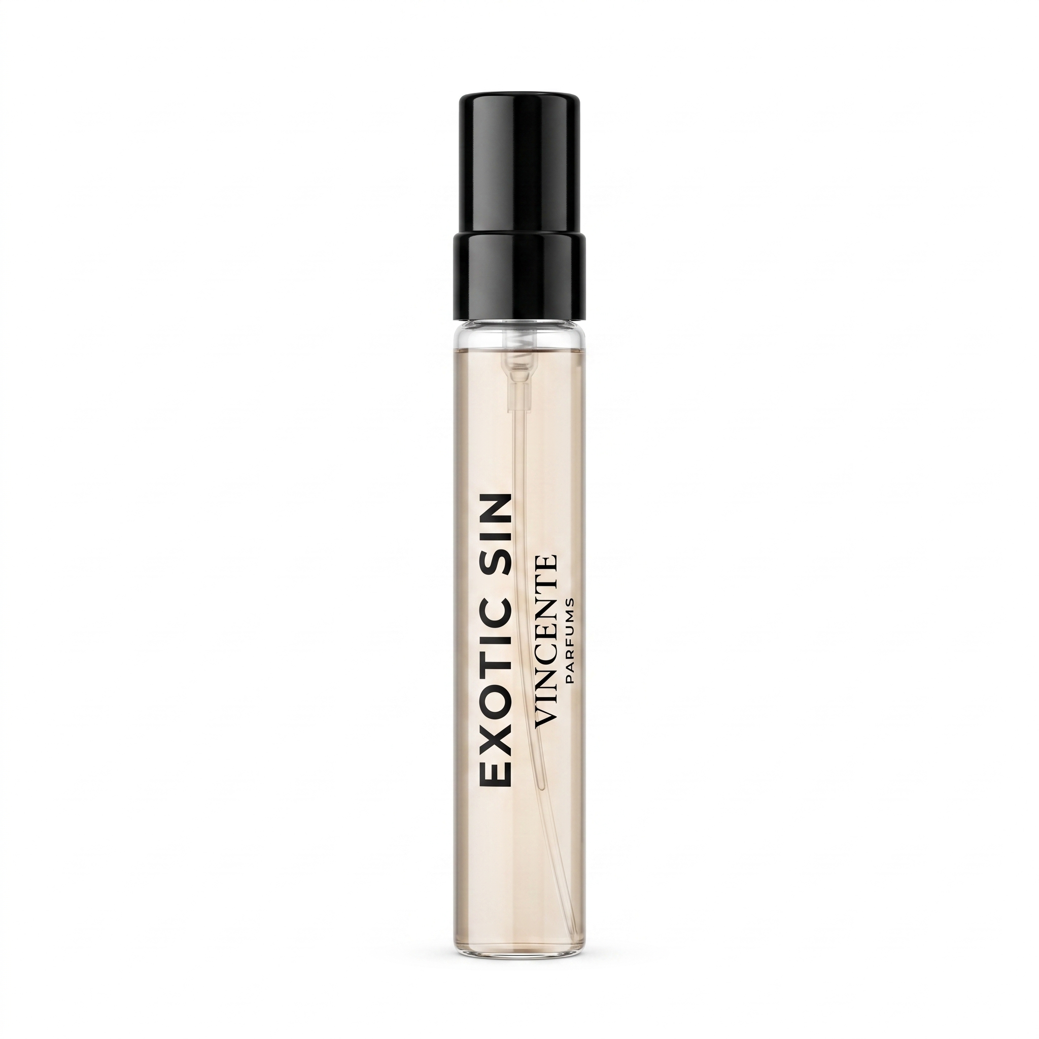 Провокативен нишов парфюм Vincente Parfums Exotic Sin 10 ml на цена 20 евро с дълготраен аромат на череша, ром и тютюн.